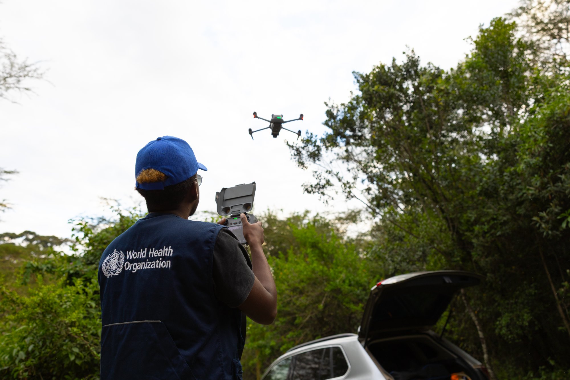 WHO drone operation in field
