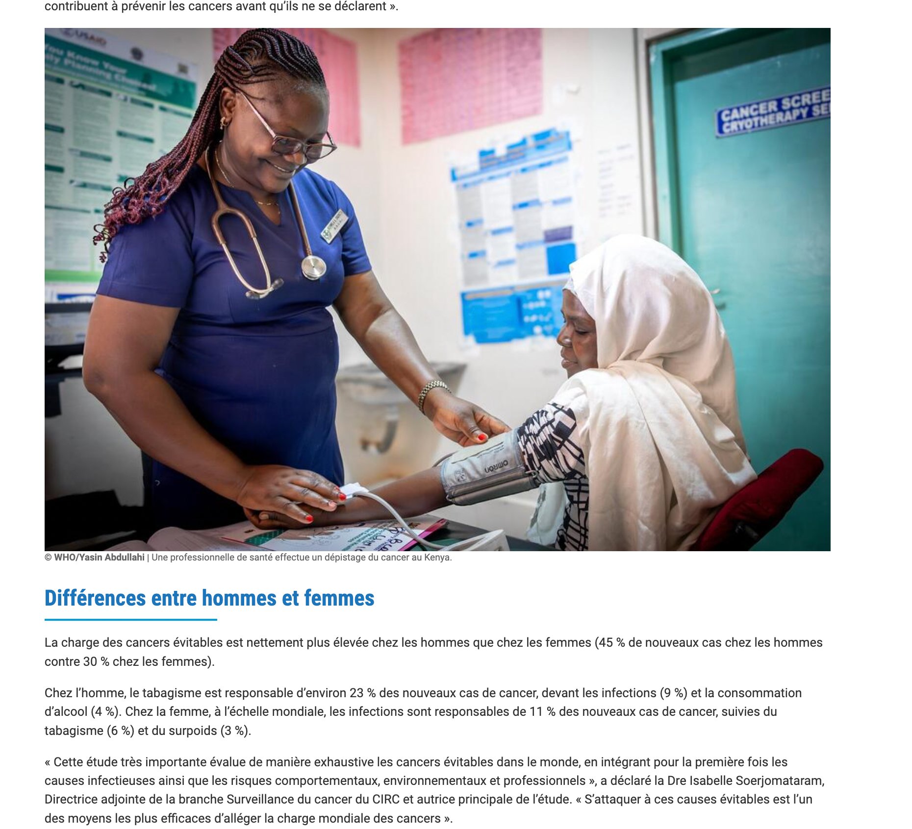 WHO clinical screening with photo credit